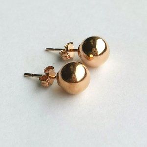 NWT Rose Gold over Sterling Silver 8 mm ball stud earrings